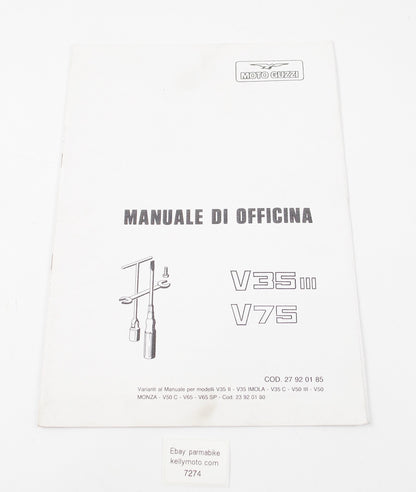 MOTO GUZZI V35 III/V75 WORKSHOP MANUAL REPAIR BOOK 27920185 - MotoRaider