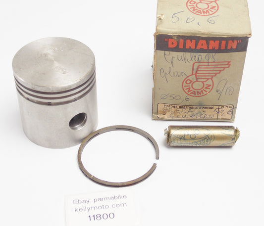 NOS DINAMIN PISTON + RING + PIN DIAMETER 50.6 mm PIN 14mm GILERA GIUBILEO 98cc - MotoRaider