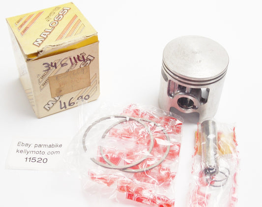 NOS MALOSSI 346114 PISTON+PIN+RINGS+CLIPS SET CPL D 46.9mm PIAGGIO CIAO/SI/BOXER - MotoRaider