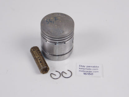 NOS ASSO WERKE 1012 PISTON 54.2MM + CIRCLIPS + 15MM PIN VINTAGE ITALY 16150 - MotoRaider
