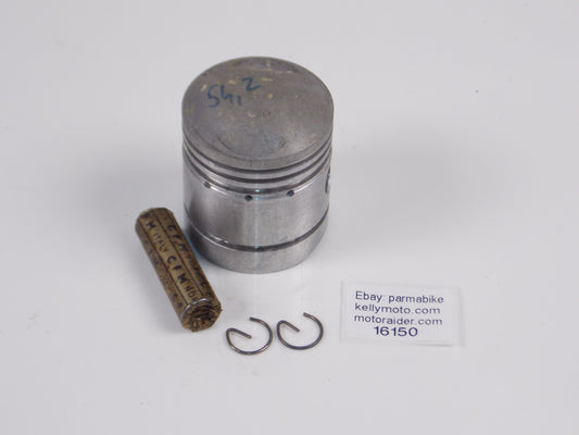 NOS ASSO WERKE 1012 PISTON 54.2MM + CIRCLIPS + 15MM PIN VINTAGE ITALY 16150 - MotoRaider