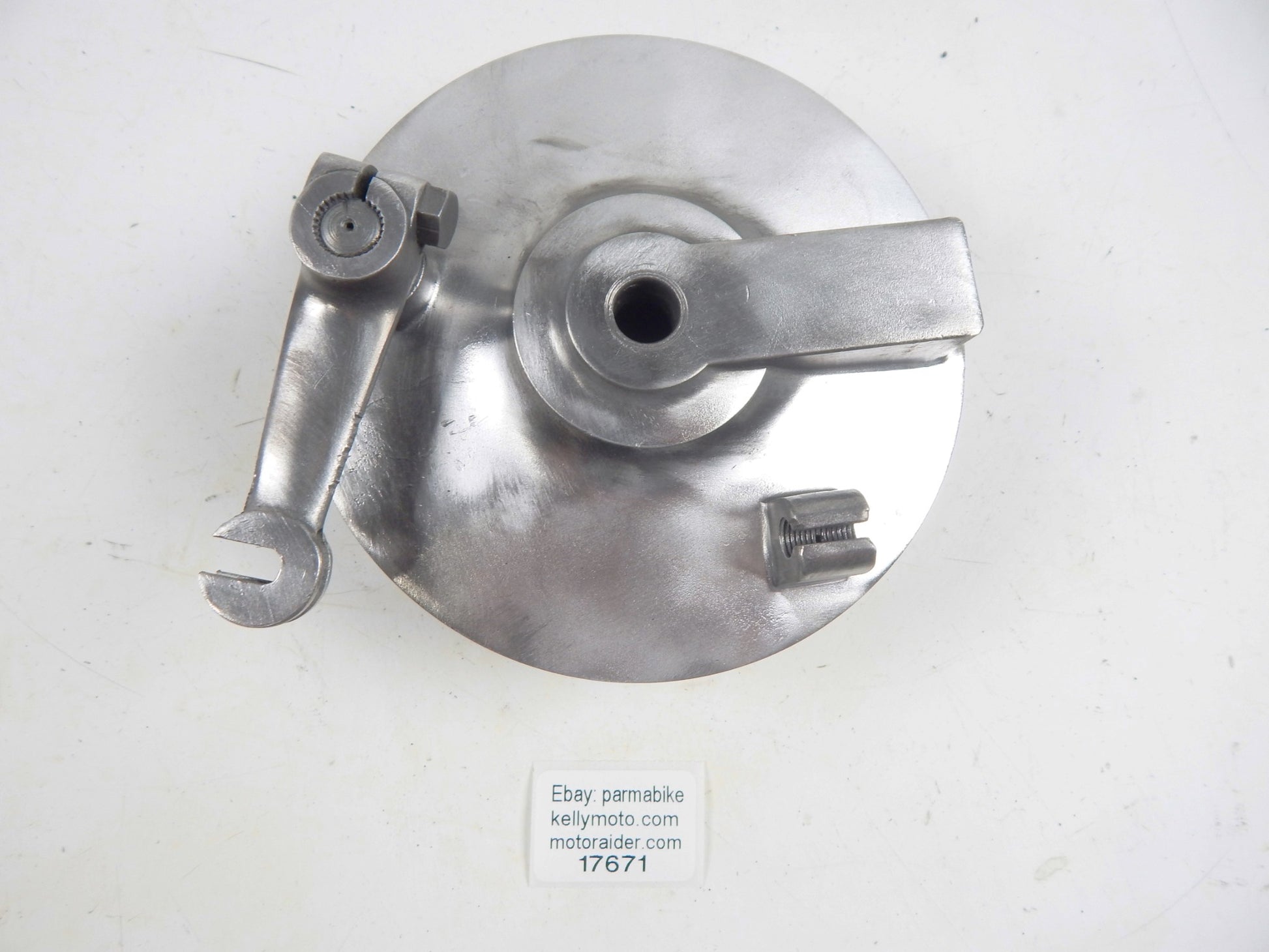 1970 GILERA 125 GIUBILEO FRONT WHEEL HUB BRAKE SHOES PLATE VINTAGE ITALY - MotoRaider
