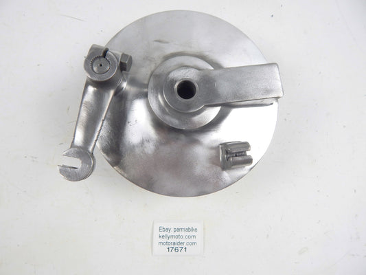 1970 GILERA 125 GIUBILEO FRONT WHEEL HUB BRAKE SHOES PLATE VINTAGE ITALY - MotoRaider