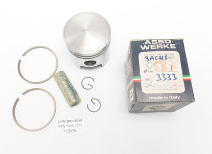 NOS ASSO WERKE 3333 PISTON + PIN + RINGS + CIRCLIPS SET CPL. D. 58 mm SACHS - MotoRaider