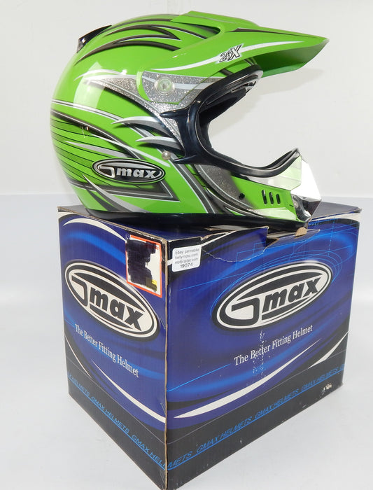GMAX PLATINUM SERIES MOTORCYCLE HELMET LIGHT GREEN SIZE S OFF ROAD ATV CROSS - MotoRaider