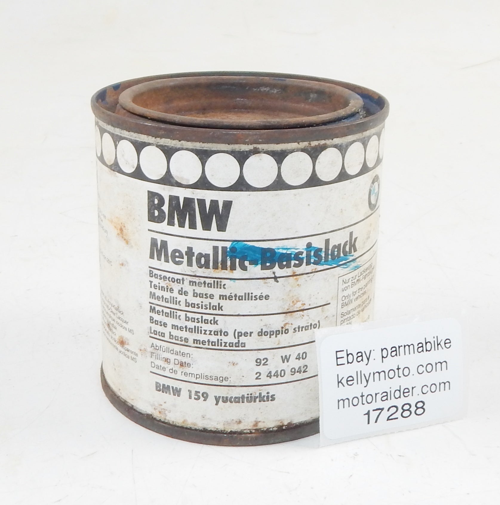 OEM BMW PAINT CAN 250ml BASECOAT METALLIC BMW 159 (Yucatürkis) - MotoRaider
