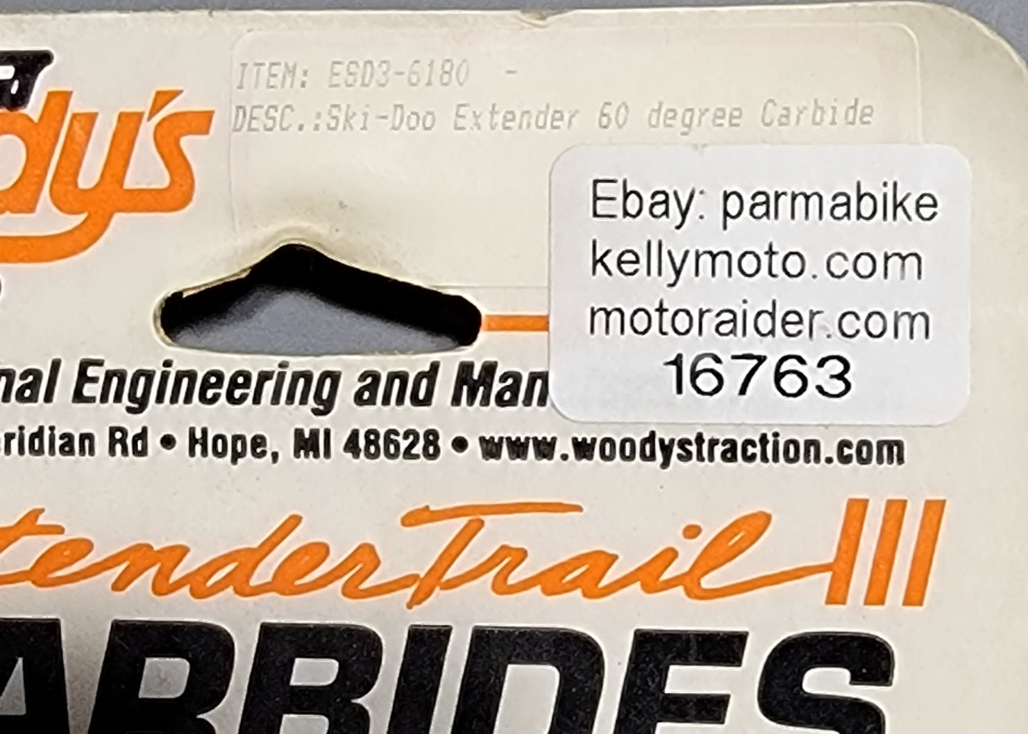 WOODY'S WEAR RUNNERS BARS W4-432 CARBIDES 4" SKANDIC 01 MX Z 1996-1997 SKI DOO E - MotoRaider