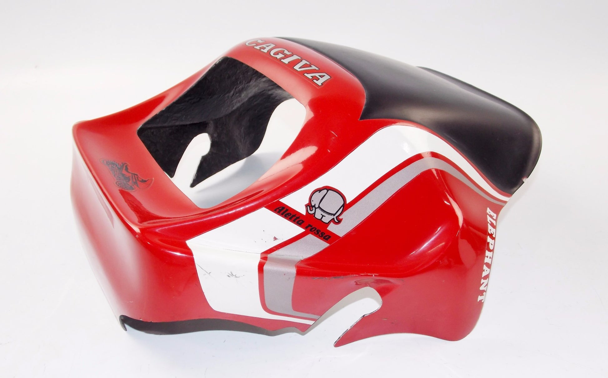 NOS OEM CAGIVA ALETTA ROSSA/ELEFANT 125 HEADLIGHT COVER FIBER GLASS RED COSMOTO - MotoRaider