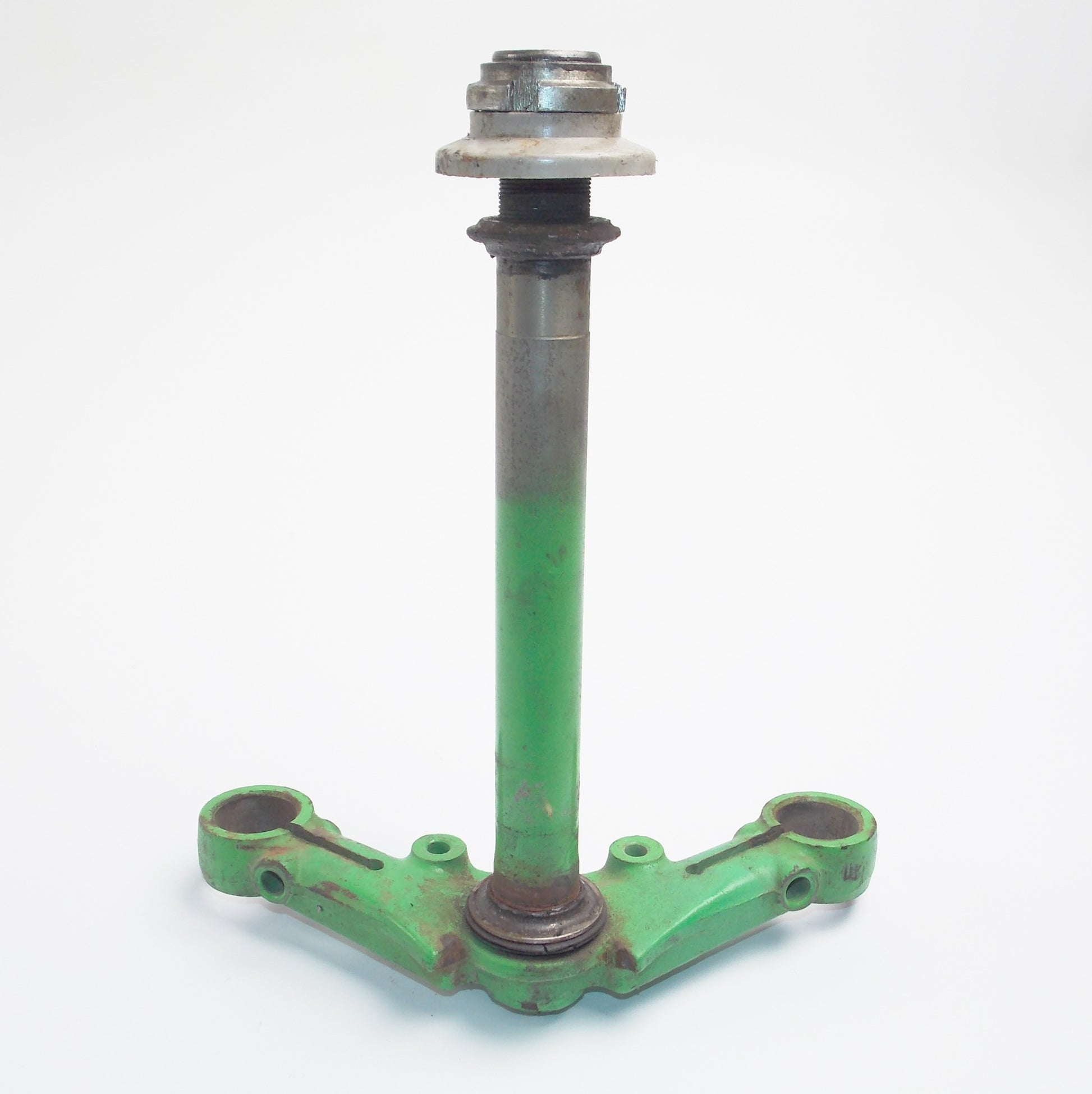 1970's FRONT FORK STEERING STEM + LOWER PLATE CONE RACES + DUST SEAL GREEN - MotoRaider