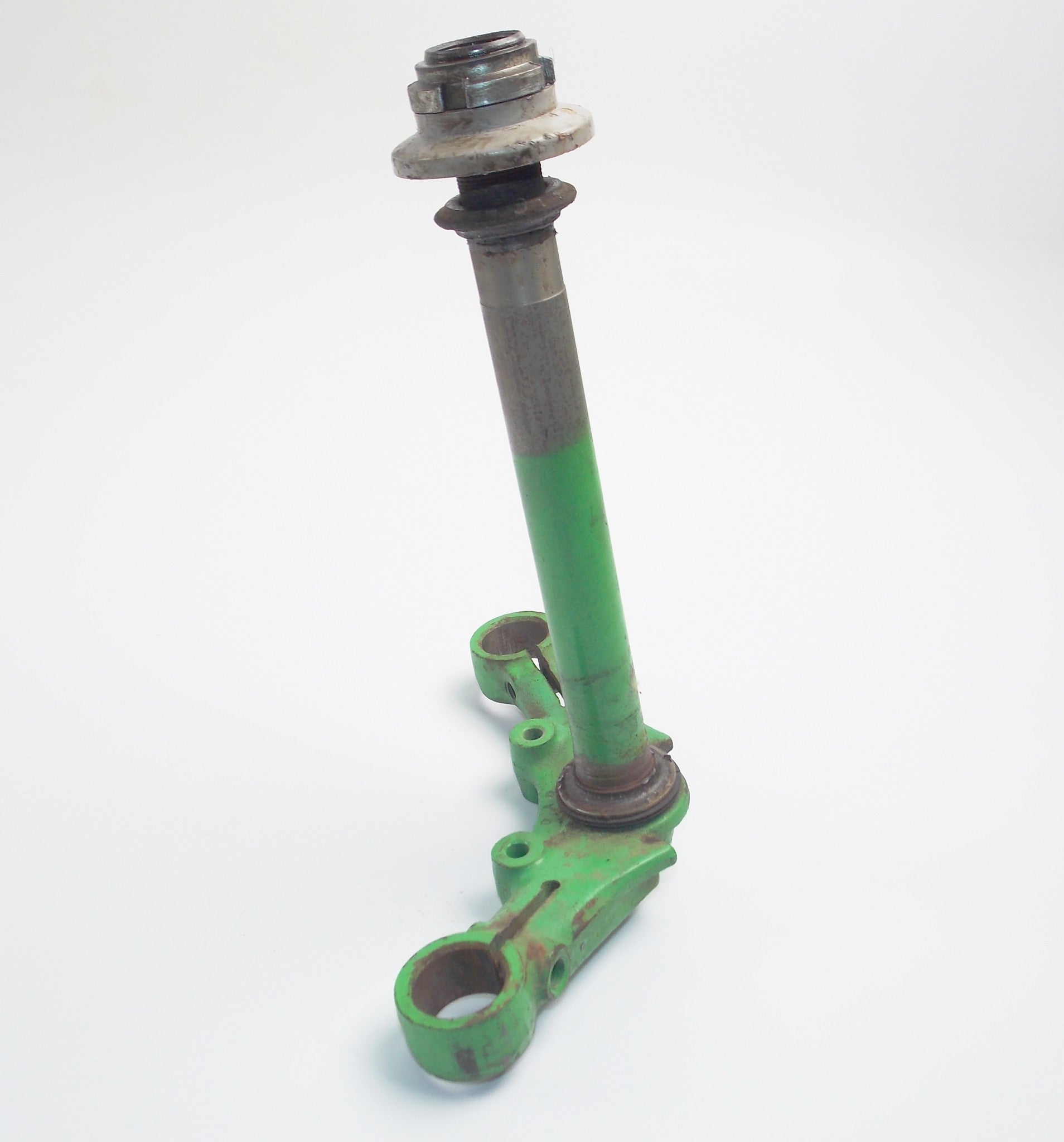 1970's FRONT FORK STEERING STEM + LOWER PLATE CONE RACES + DUST SEAL GREEN - MotoRaider