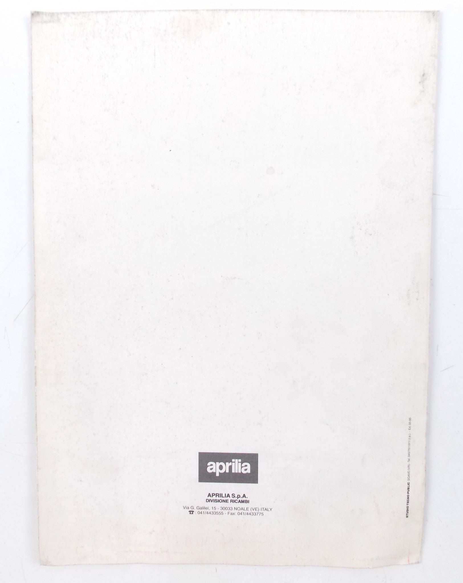1995 APRILIA RX 50 SPARE PARTS CATALOG MANUAL BOOK 750 - MotoRaider