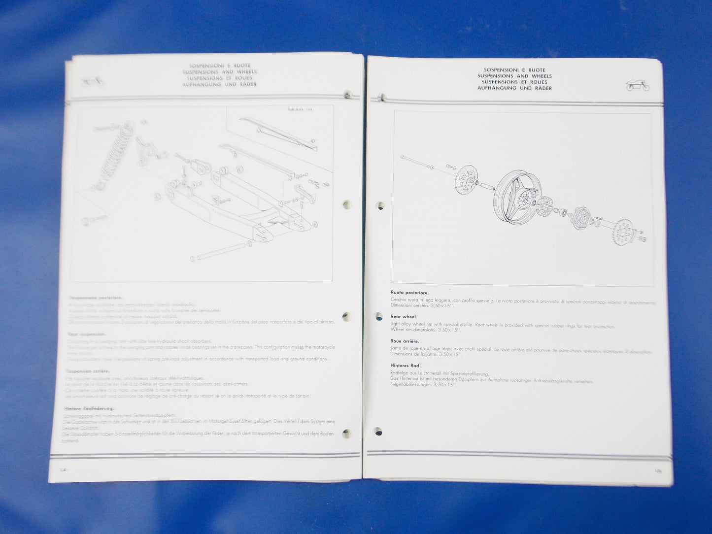OEM DUCATI 1987 INDIANA 350 650 750 ITALY DEALER WORKSHOP REPAIR MANUAL BOOK - MotoRaider
