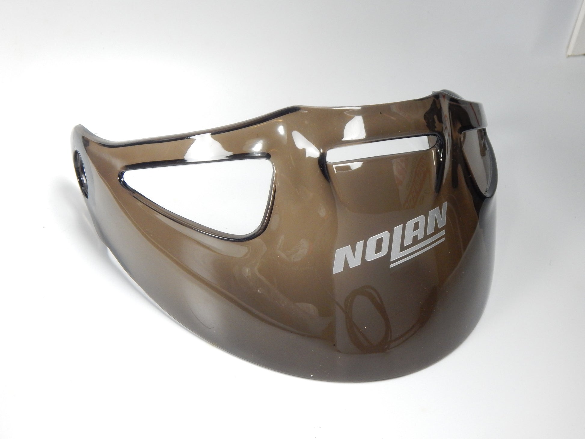 VINTAGE MOTORCYCLE HELMET SCOOTER NOLAN BROWN VISOR SHIELD SUN SCREEN ITALY - MotoRaider