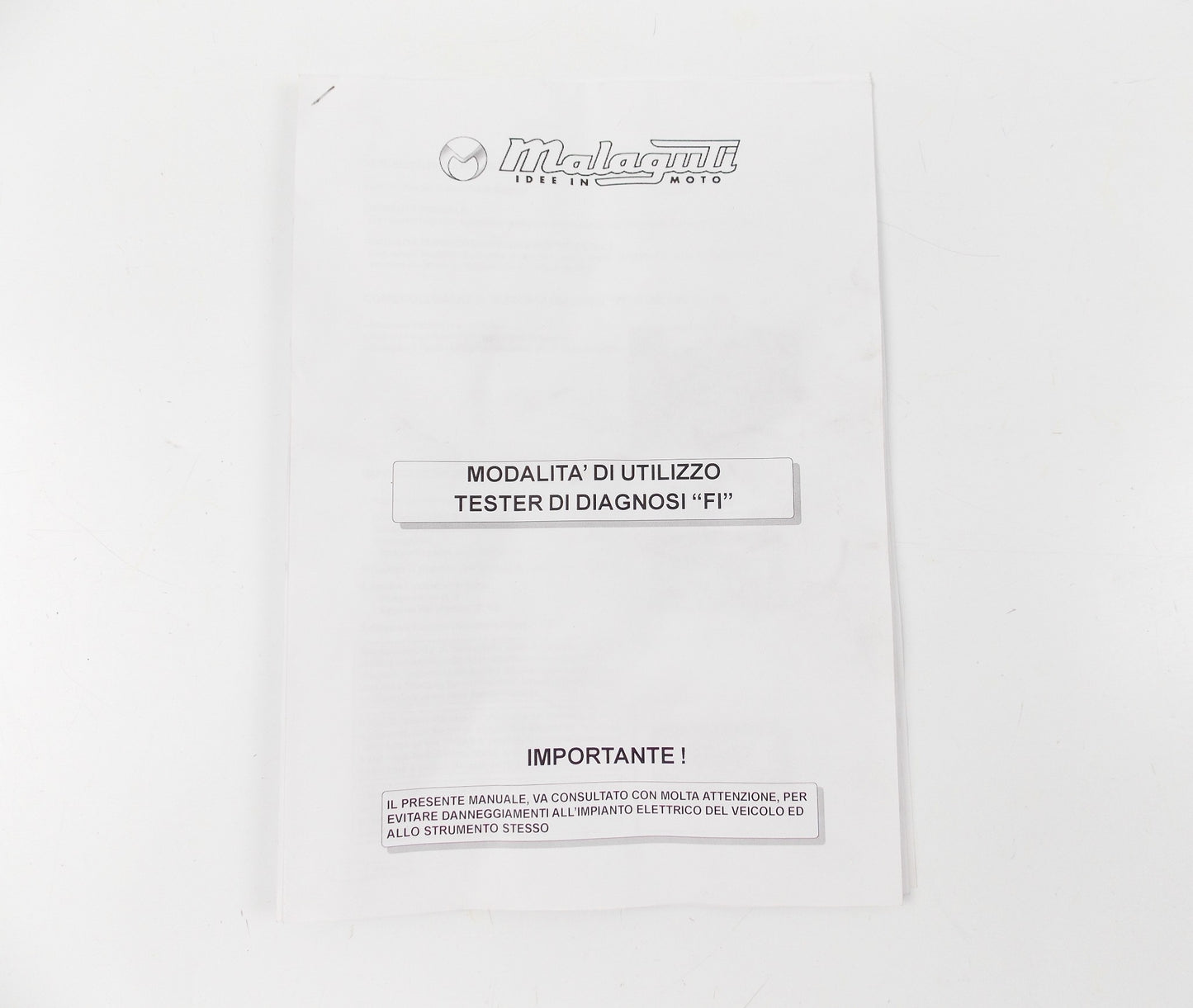 OEM MALAGUTI PASSWORD 250 EURO 3 INJECTION TESTER EQUIPMENT TOOL KIT 086.118.00 - MotoRaider