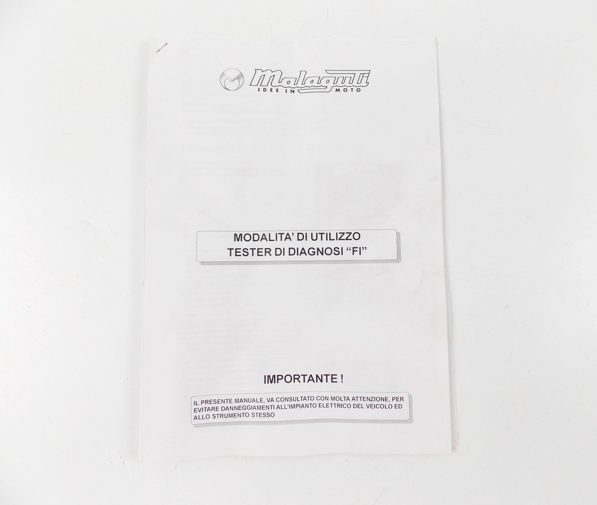 OEM MALAGUTI PASSWORD 250 EURO 3 INJECTION TESTER EQUIPMENT TOOL KIT 086.118.00 - MotoRaider