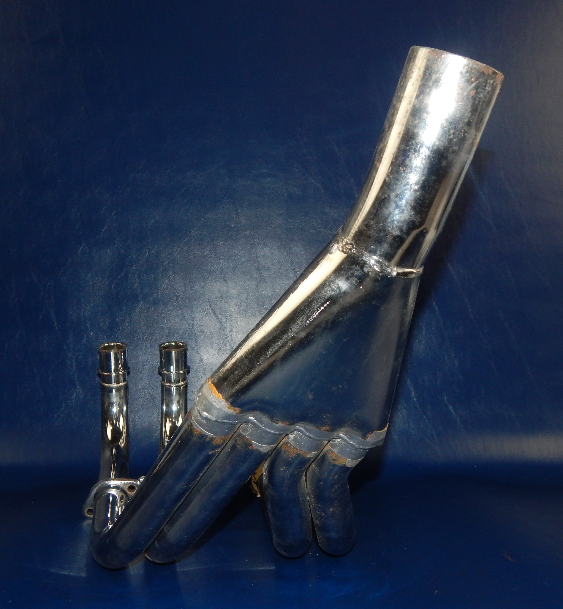 NOS MARVING CHROME 4 in 1 HEADER FRONT EXHAUST MUFFLER PIPE YAMAHA XJ900 Y47C - MotoRaider