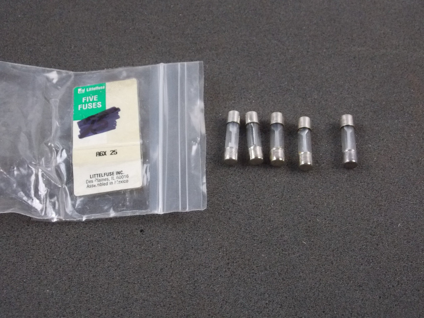 LITTELFUSE CARTRIDGE FUSE 25 Amp AGX 25 PKG of 5 - MotoRaider