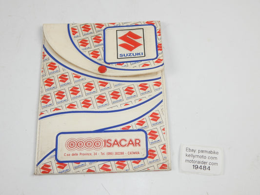 1980's EMBOSSED PLASTIC SUZUKI DOCUMENT HOLDER POUCH 5"x6.5" GSXR DR GS VINTAGE - MotoRaider