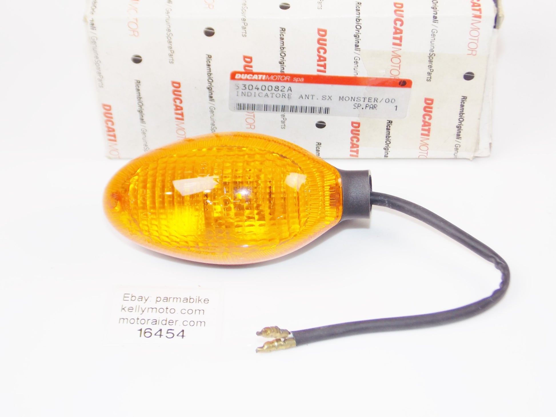 OEM DUCATI 2000 MONSTER LEFT FRONT TURN SIGNAL INDICATOR ASSEMBLY 53040082A - MotoRaider