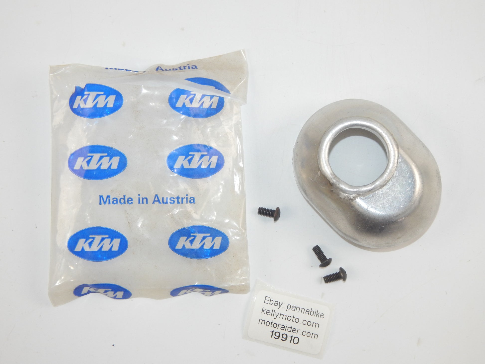 OEM KTM EXHAUST MUFFLER SILENCER PIPE ALLOY END CAP 61x90 mm VINTAGE - MotoRaider