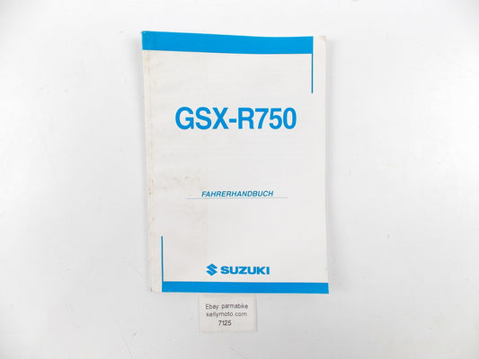 2003 SUZUKI GSX-R750 RIDER USER MANUAL BOOK CATALOG GERMAN 99011-30G50-01K - MotoRaider