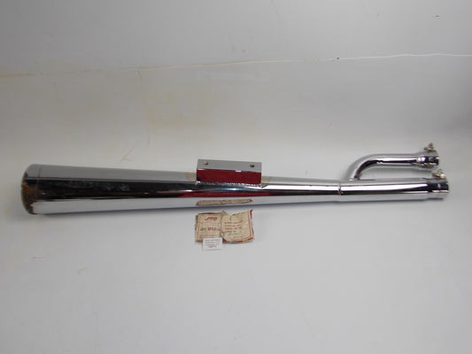 NOS SITO 1253 YAMAHA XS750 RIGHT CHROME EXHAUST MUFFLER 2 in 1 PIPE - MotoRaider