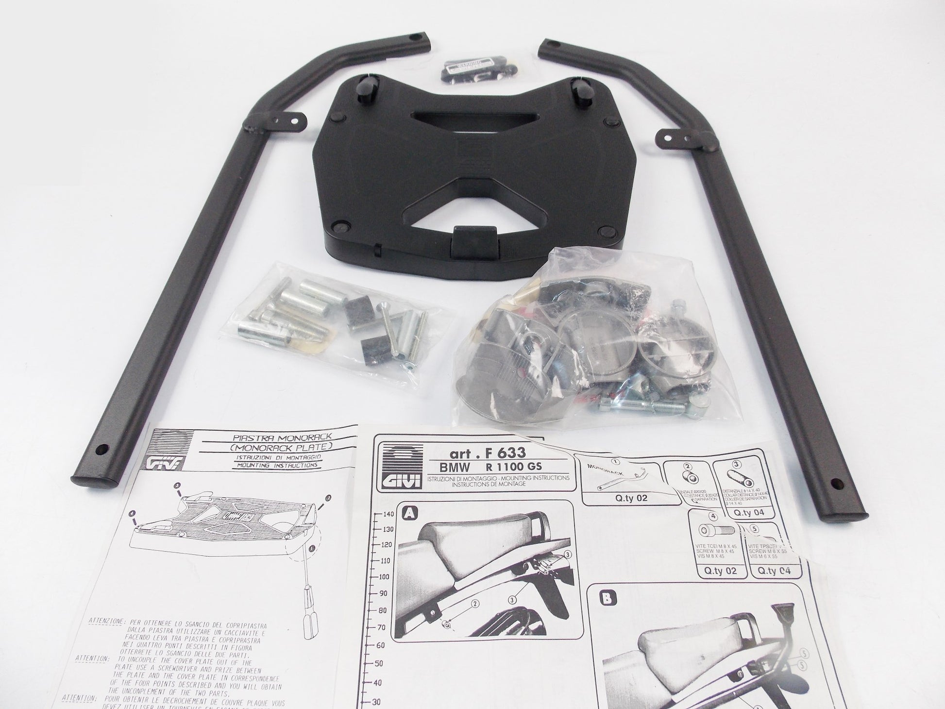 GIVI ART. F 633 TOP CASE SUPPORT KIT MOUNT PLATE LUGGAGE BMW R GS1000 1994 1995 - MotoRaider