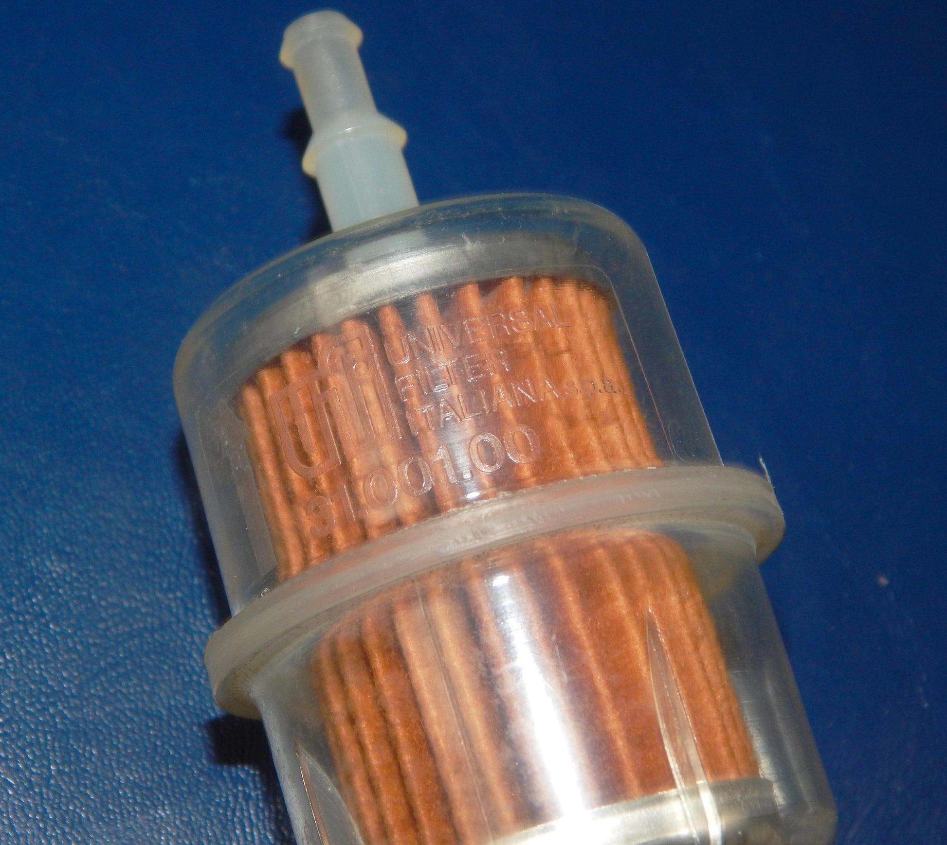NOS IN LINE UNIVERSAL UFI GAS FUEL FILTER 31.001.00 MOTORCYCLE CAR D=43m H=60mm - MotoRaider