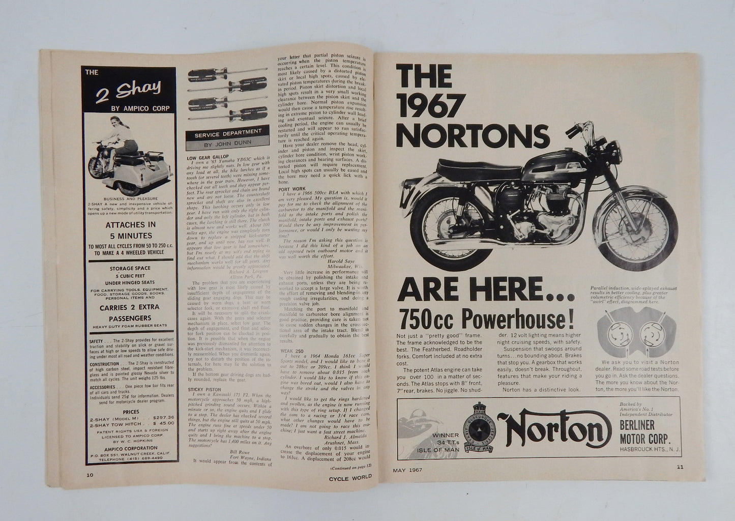 CYCLE WORD MAGAZINE1967 ROAD TEST SUZUKI X-5 MARUSHO ELECTRA 500 ZUNDAP 5-SPEED - MotoRaider