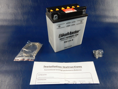 BIKE MASTER MOTORCYCLE BATTERY BB12A-B ATV SNOWMOBILE QUAD - MotoRaider