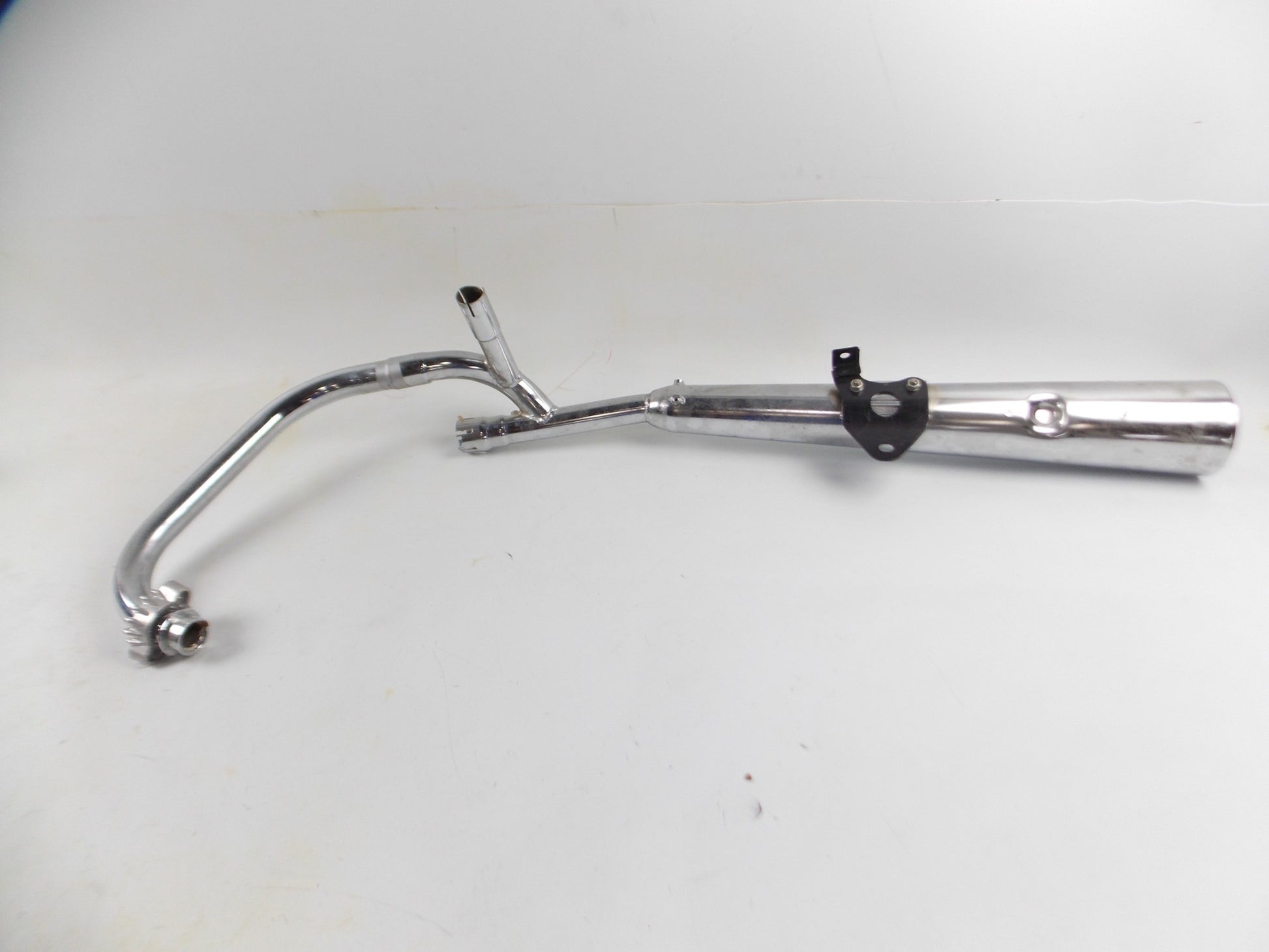 OEM SUZUKI 1983 GSX400F MUFFLER EXHAUST PIPE LEFT CHROME 14302-33215 1430233215 - MotoRaider