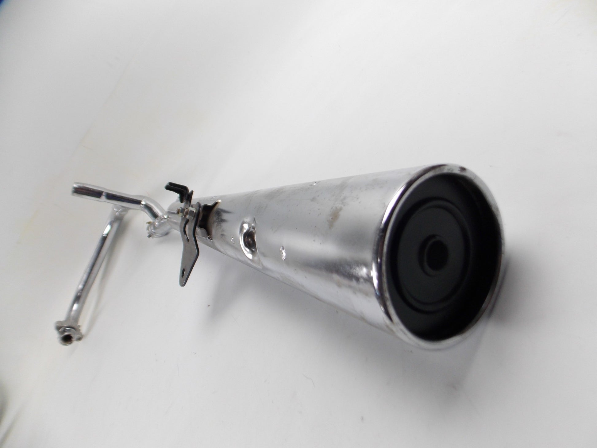 OEM SUZUKI 1983 GSX400F MUFFLER EXHAUST PIPE LEFT CHROME 14302-33215 1430233215 - MotoRaider