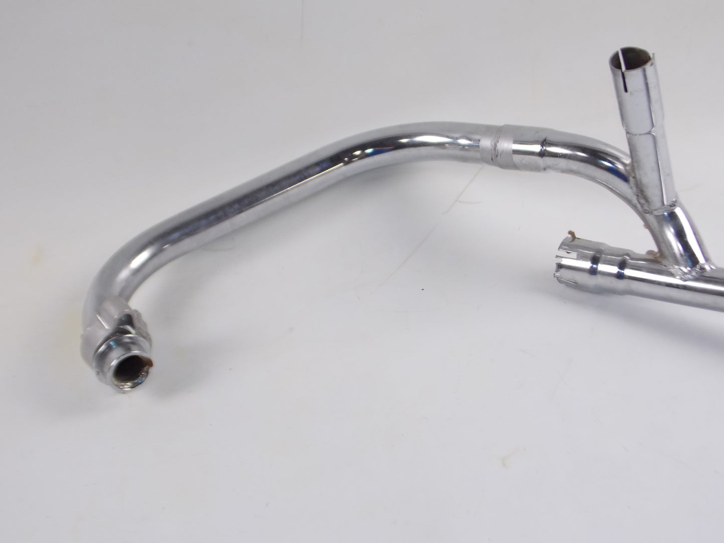 OEM SUZUKI 1983 GSX400F MUFFLER EXHAUST PIPE LEFT CHROME 14302-33215 1430233215 - MotoRaider