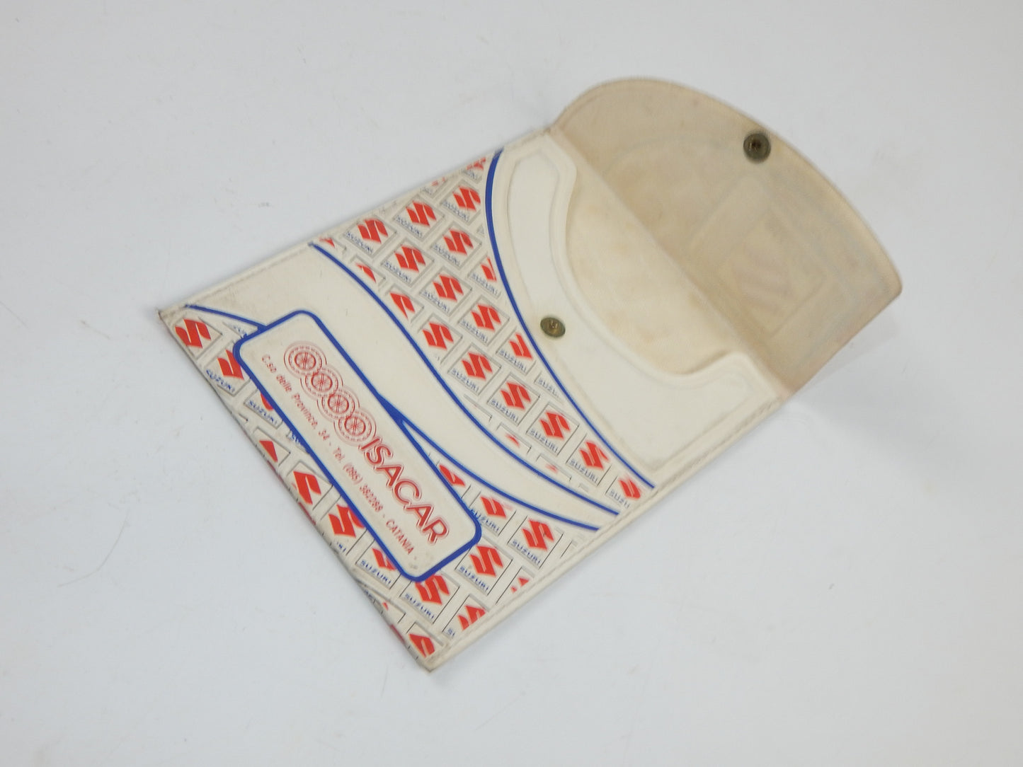 1980's EMBOSSED PLASTIC SUZUKI DOCUMENT HOLDER POUCH 5"x6.5" GSXR DR GS VINTAGE - MotoRaider