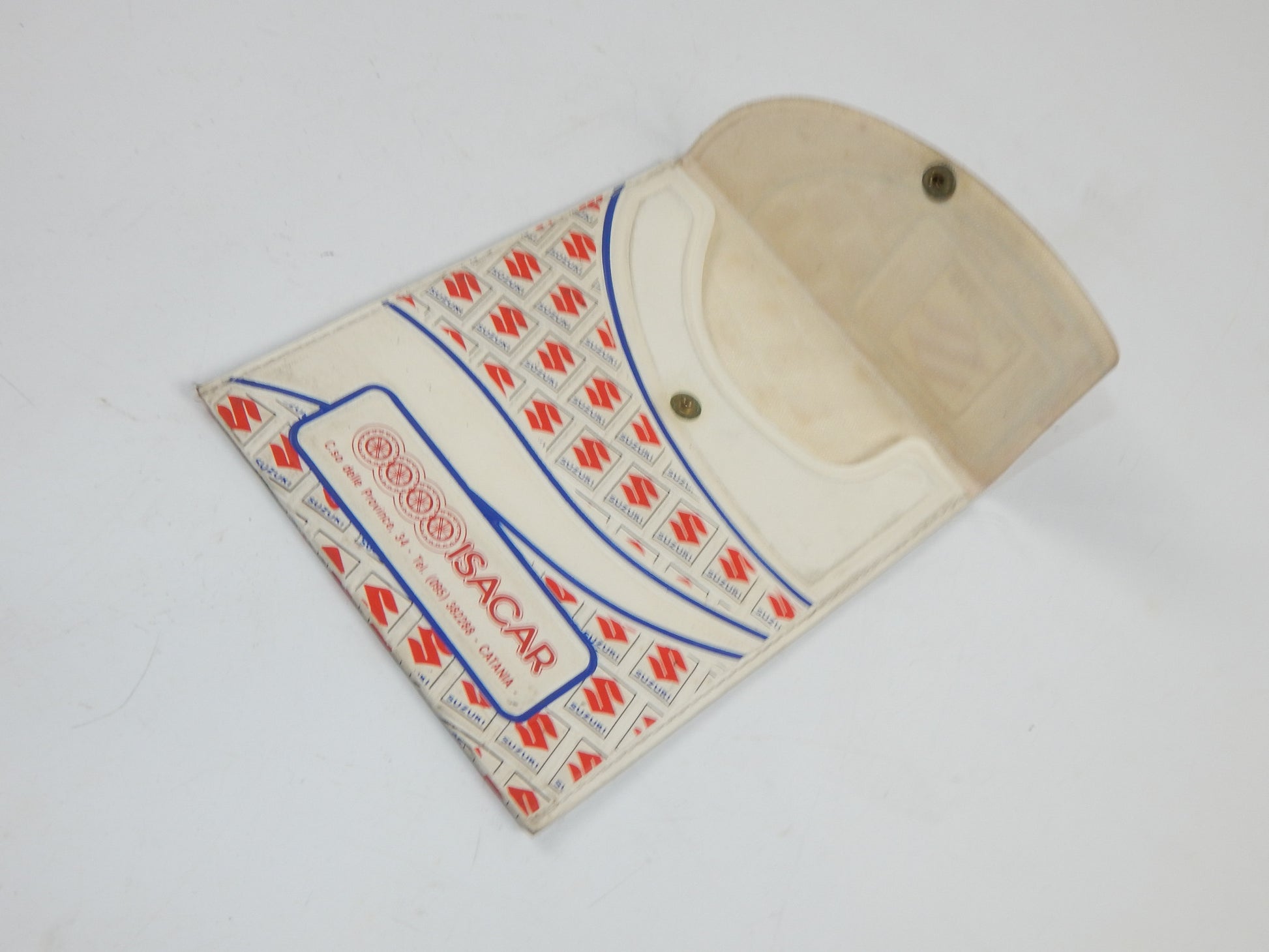 1980's EMBOSSED PLASTIC SUZUKI DOCUMENT HOLDER POUCH 5"x6.5" GSXR DR GS VINTAGE - MotoRaider