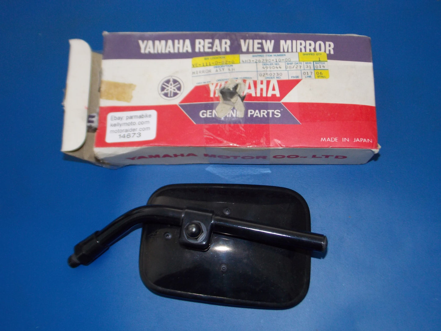 NOS 1980 YAMAHA XS1100/850 REAR VIEW MIRROR LH BLACK 4H3-26290-10-00 - MotoRaider