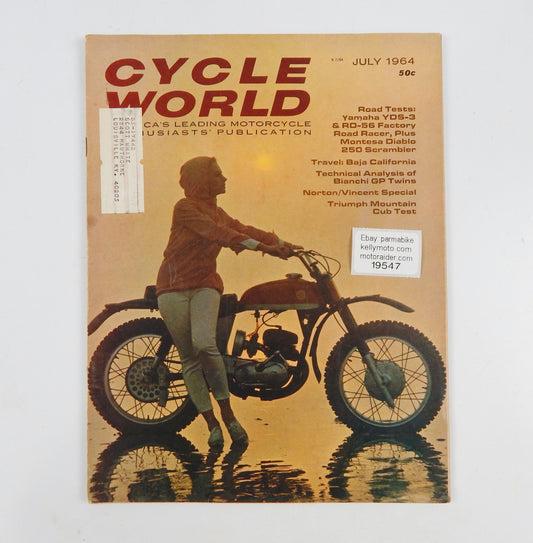 CYCLE WORD MAGAZINE JULY 1964 ROAD TEST YAMAHA YDS-3/RD-56 MONTESA 250 DIABLO - MotoRaider
