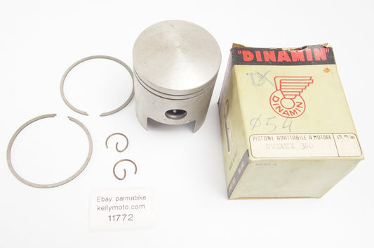 NOS DINAMIN PISTON + RINGS + PIN + CLIPS SET CPL. 54 mm SUZUKI 380 - MotoRaider