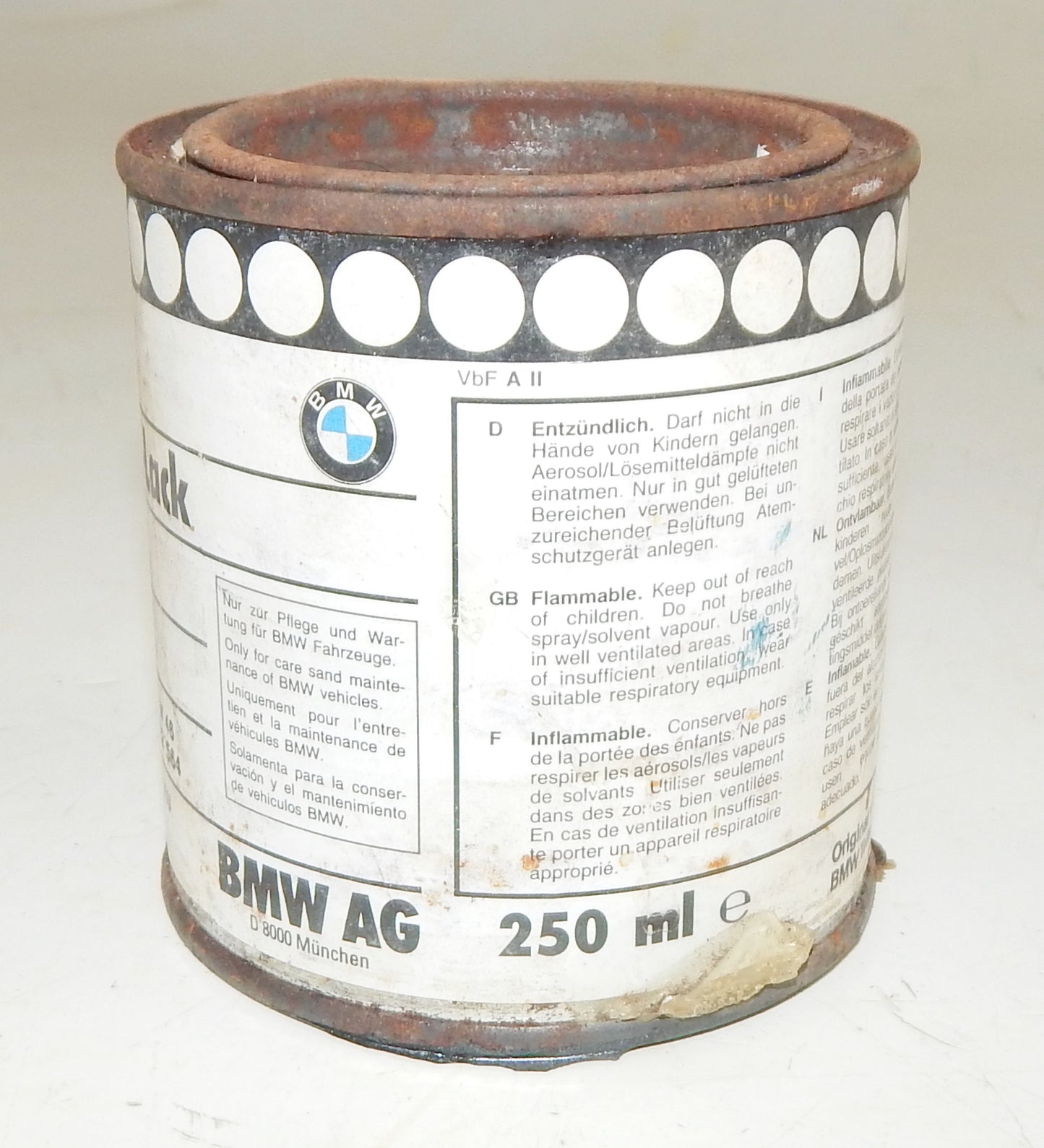 OEM BMW PAINT CAN 250ml BASECOAT METALLIC BMW 175 DOLOMITE GREY (Dolomitgrau) - MotoRaider