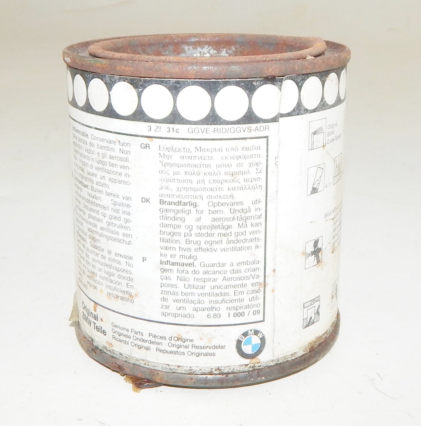 OEM BMW PAINT CAN 250ml BASECOAT METALLIC BMW 175 DOLOMITE GREY (Dolomitgrau) - MotoRaider