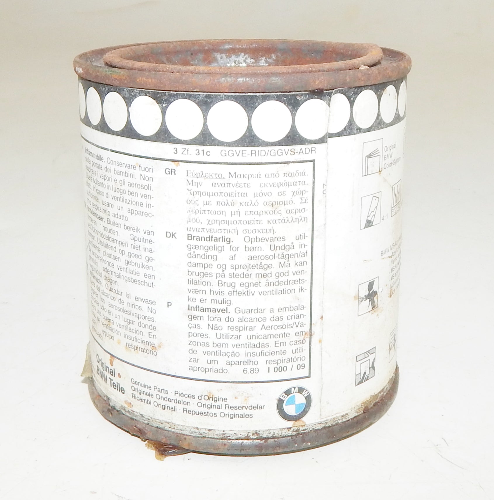 OEM BMW PAINT CAN 250ml BASECOAT METALLIC BMW 175 DOLOMITE GREY (Dolomitgrau) - MotoRaider