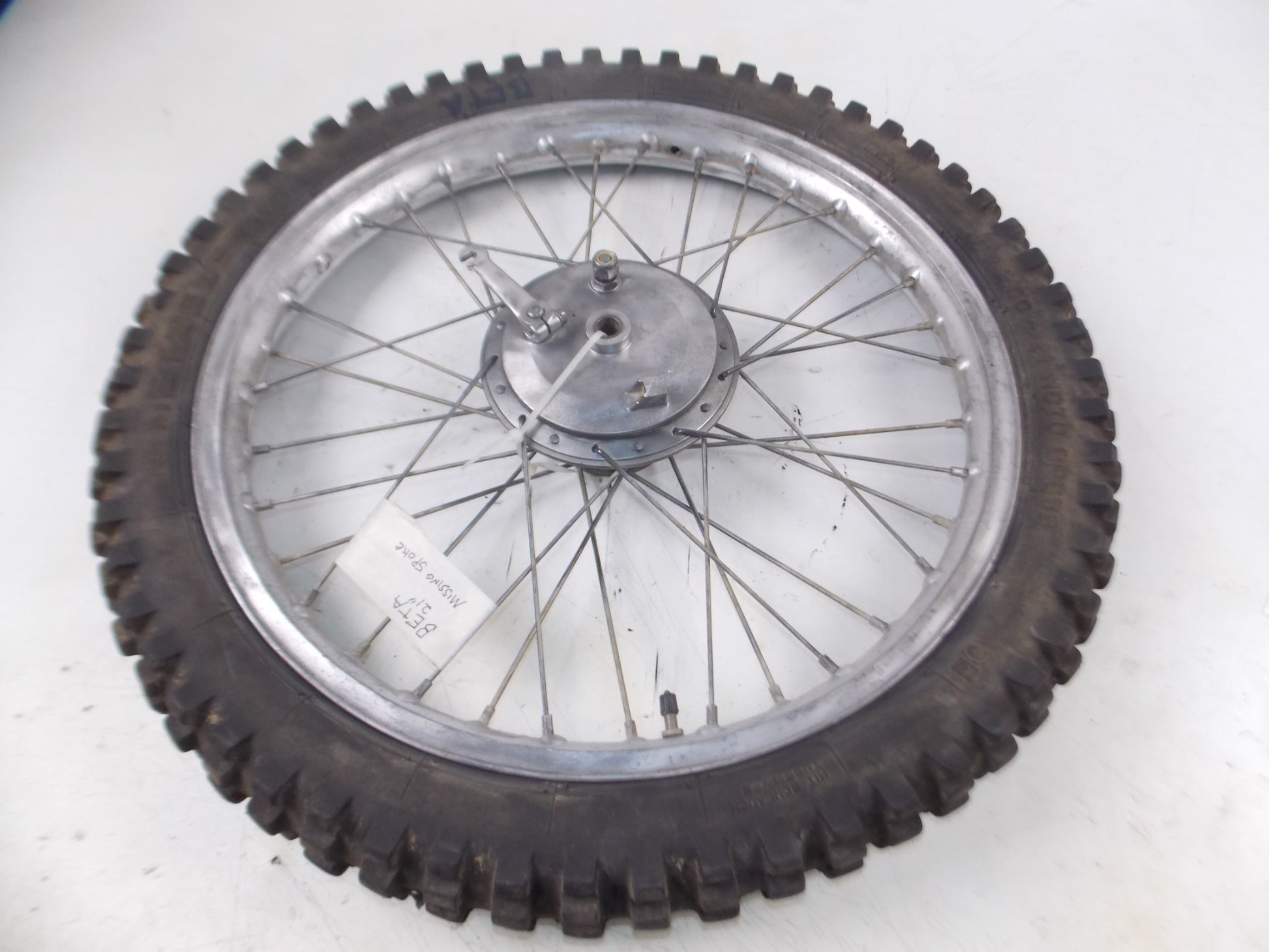 21" FRONT WHEEL TIRE RIM HUB SPOKES BRAKE PLATE BETA CAGIVA APRILIA GILERA TM - MotoRaider