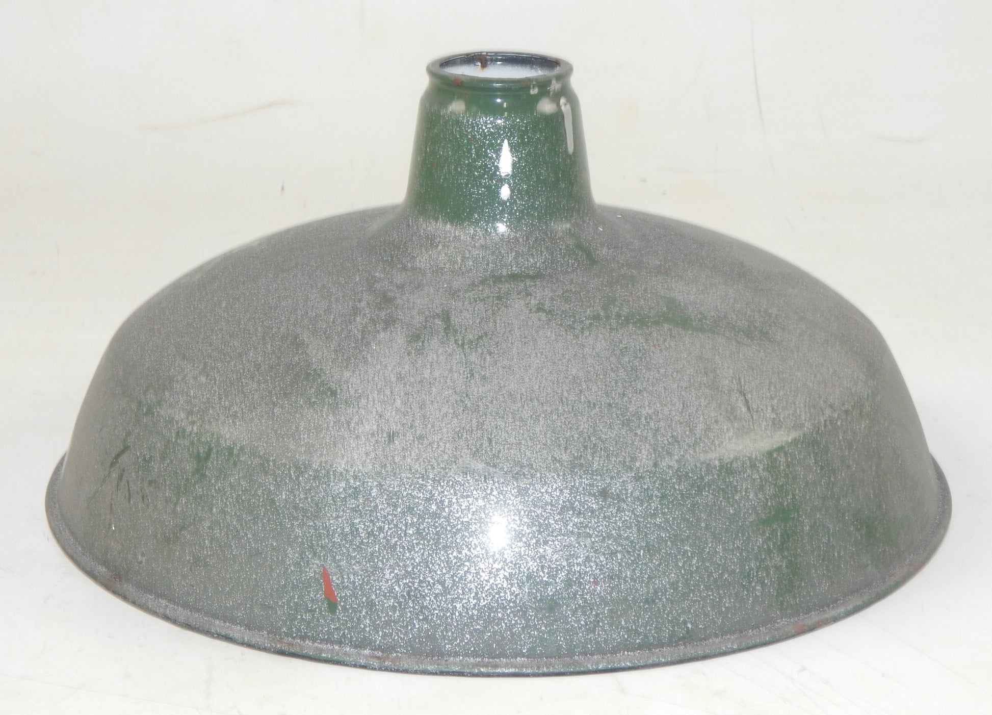 VINTAGE METAL SHOP LIGHT SHADES GREEN PORCELAIN ENAMEL D=14" GARAGE INDUSTRIAL M - MotoRaider