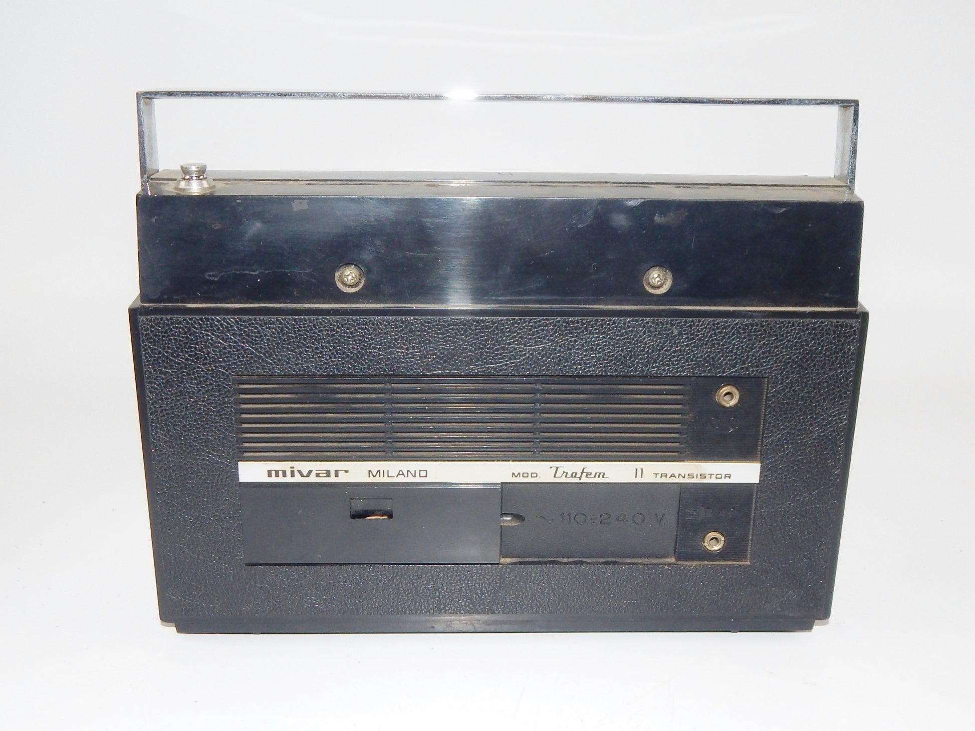 1970's MIVAR TRAFEM 11 TRANSISTOR 110-220 VOLT BATTERY 10,5x7x3" VINTAGE ITALY - MotoRaider