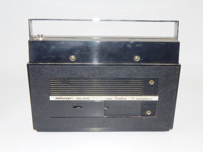 1970's MIVAR TRAFEM 11 TRANSISTOR 110-220 VOLT BATTERY 10,5x7x3" VINTAGE ITALY - MotoRaider