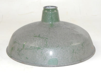 VINTAGE METAL SHOP LIGHT SHADES GREEN PORCELAIN ENAMEL D=14" GARAGE INDUSTRIAL M - MotoRaider