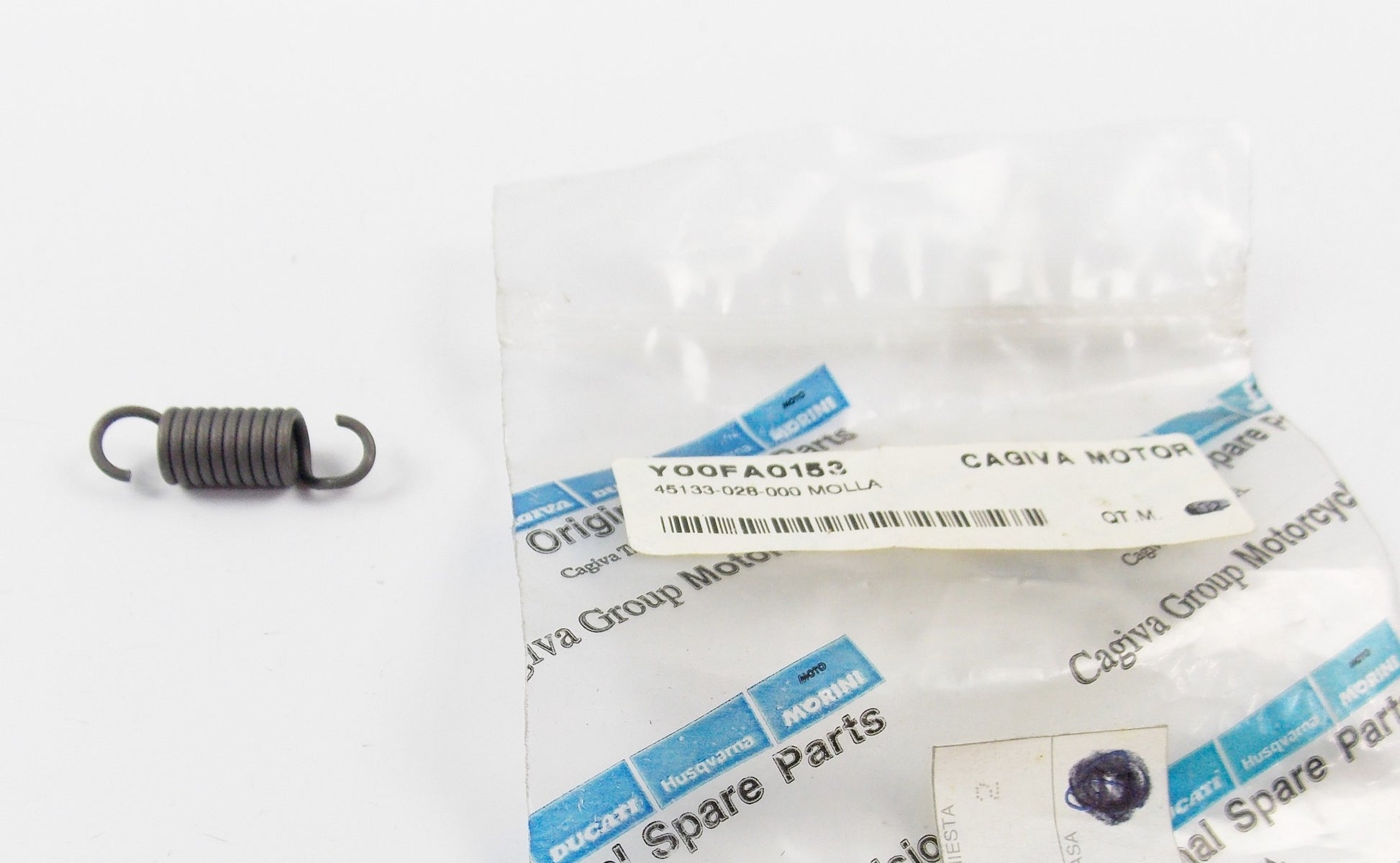 NOS OEM CAGIVA 1993-1994 CITY / PASSING REAR WHEEL BRAKE SHOE SPRING Y00FA0153 - MotoRaider