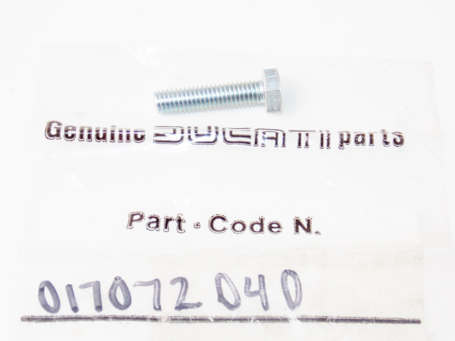 NOS OEM DUCATI 1986 350-400 F3 VINTAGE BOLT M6X25 017072040 - MotoRaider