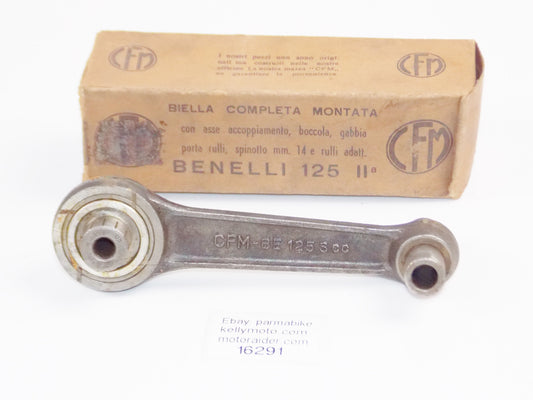 CFM CONNECTING ROD + PINS + BEARING BENELLI 125 cc 2nd OVERALL LENGTH 144 mm - MotoRaider