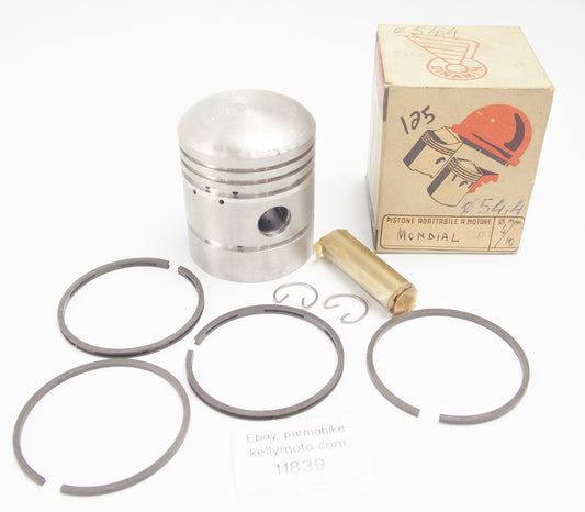 NOS DINAMIN PISTON+PIN+CLIPS+RINGS SET CPL 54.4 mm F.B. MONDIAL 125 cc - MotoRaider